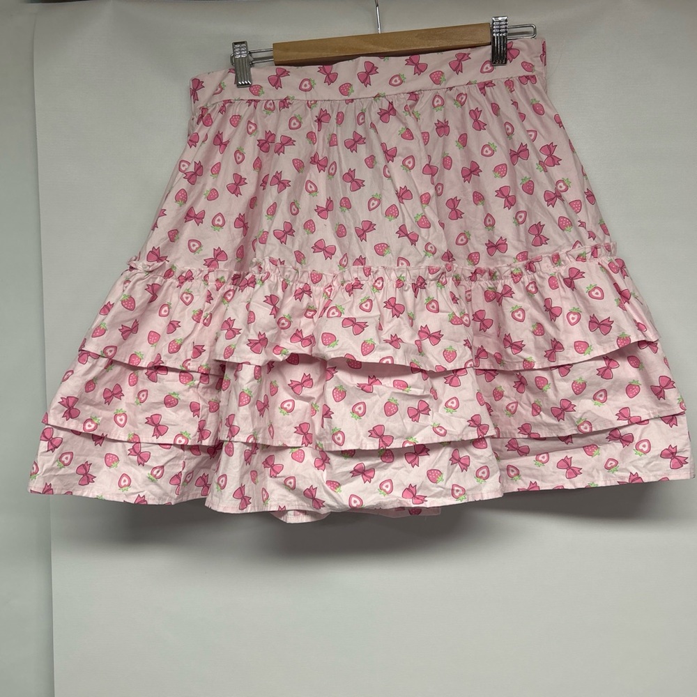 Hot Topic Pink Strawberry A-Line Skirt